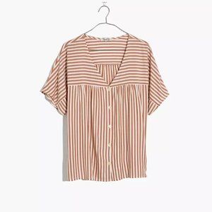 Madewell Rhyme Button-Front Top in Stripe Play